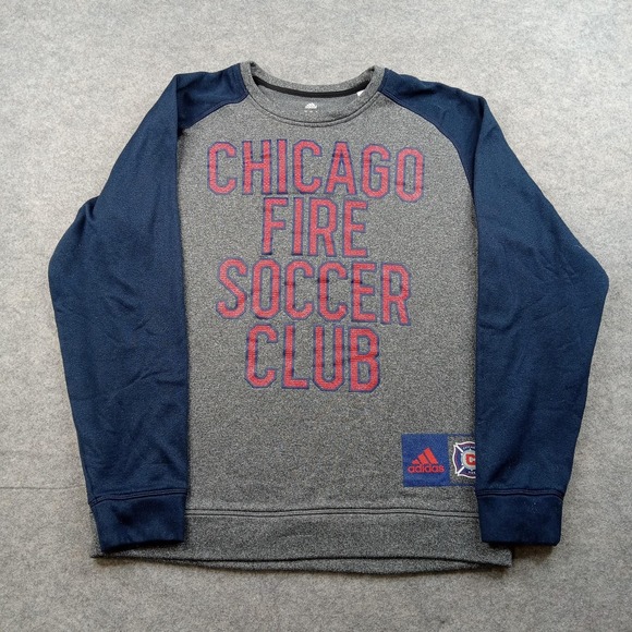 adidas Other - Chicago Fire Soccer Club Sweatshirt Mens Medium Gray Navy MLS Soccer Adidas